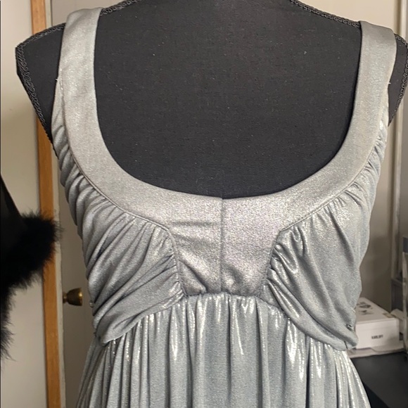 BEBE Missy Metallic Silver Dress - Picture 3 of 5